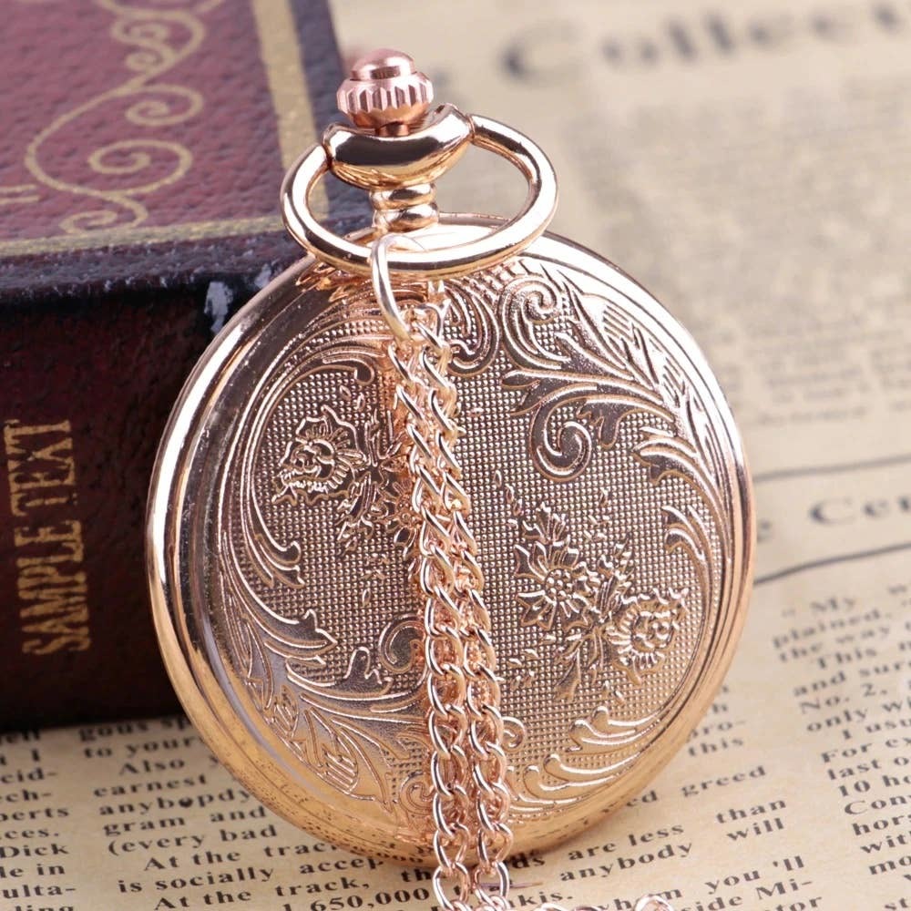 Owl Crystal NEW Pocket Watch Copper Tone Jewel Encrusted Gift Owls Bird - Picture 4 of 4
